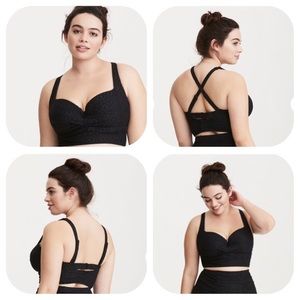 Torrid Black Crochet Push-Up Bikini Top